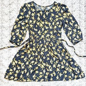 Free people black floral dress size 2